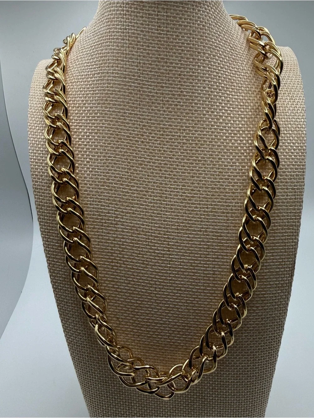 Kenneth Jay Lane Polished Gold-Tone Double Link Necklace